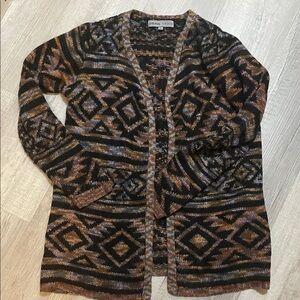 Absolutely Famous Multicolor Geometric Cardigan